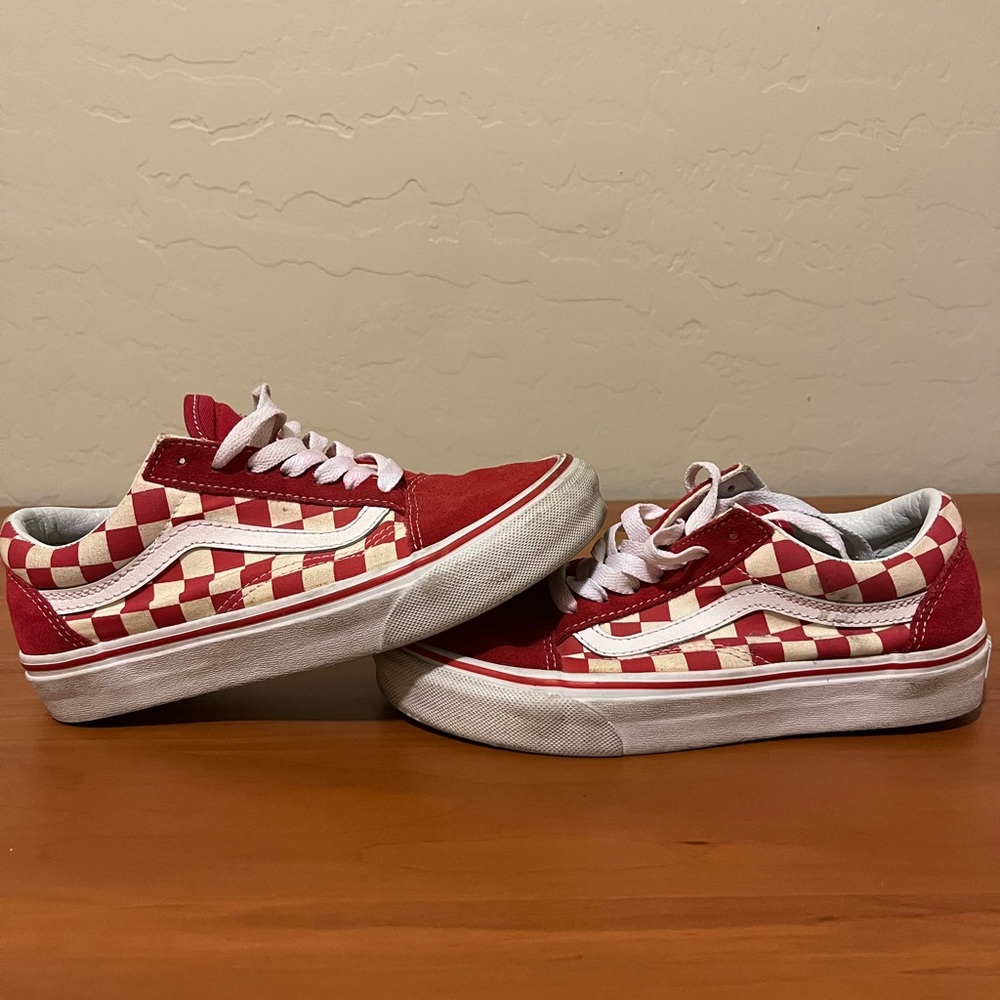 Red checkerboard vans!